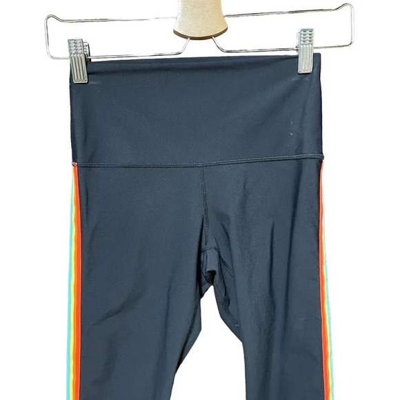 Spiritual Gangster Essential High Waist Rainbow Striped Leggings Black Size XS‎ - Picture 3 of 11